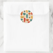 Mid Century Modern Atomic Abstract Runder Aufkleber (Tasche)