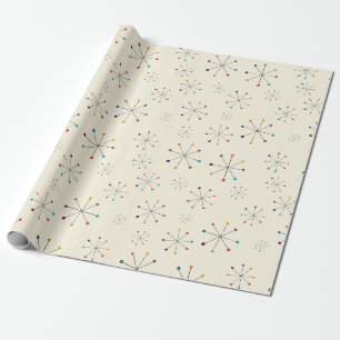 Mid-Century Modern Atomic Age Creme-Muster Geschenkpapier