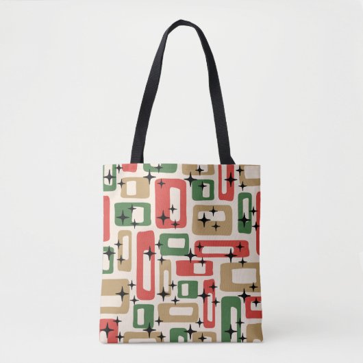 Mid Century Modern Atomic Christmas Tasche (Vorderseite)