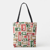 Mid Century Modern Atomic Christmas Tasche (Rückseite)