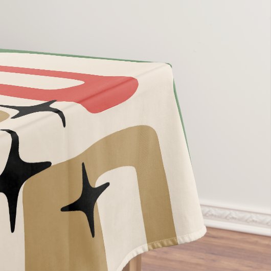 Mid Century Modern Atomic Christmas Tischdecke (Beispiel)