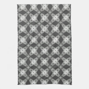 Mid Century Modern Atomic Druck - Holzkohlegrau Geschirrtuch
