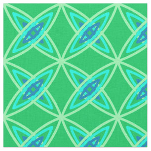 Mid Century Modern Atomic Druck - Jade Grün Stoff