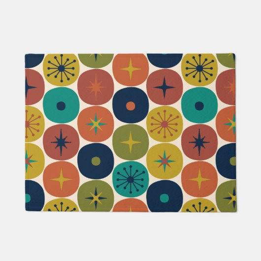 Mid Century Modern Atomic Future Retro Muster Fußmatte (Vorderseite)