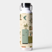 Mid Century Modern Atomic Retro-Küche Trinkflasche (Vorne)