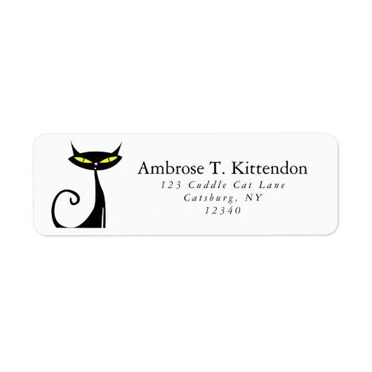Mid Century Modern Atomic Retro Schwarze Katzenkun (Vorne)