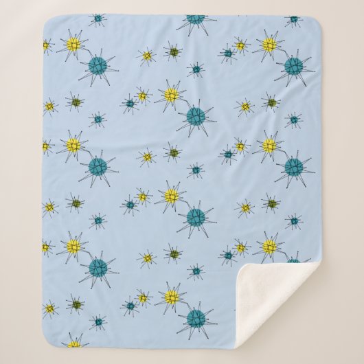 Mid-Century Modern Atomic Sherpadecke (Vorderseite)