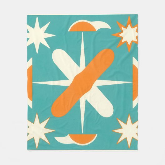 Mid Century Modern Atomic Starburst Fleecedecke (Vorderseite)