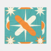 Mid Century Modern Atomic Starburst Fleecedecke (Vorderseite (Horizontal))