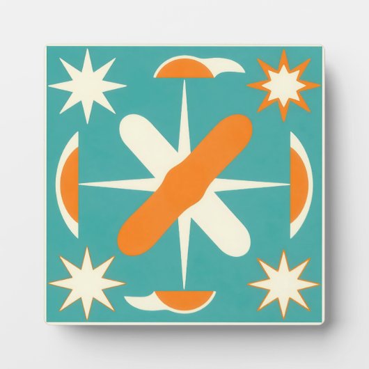 Mid Century Modern Atomic Starburst Fotoplatte (Vorderseite)