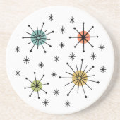Mid Century Modern Atomic Starburst Pattern Getränkeuntersetzer (Vorne)