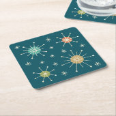 Mid Century Modern Atomic Starburst Pattern Rechteckiger Pappuntersetzer (angewinkelt)