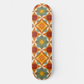 Mid Century Modern Atomic Starburst Pattern Skateboard (Vorderseite)