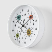 Mid Century Modern Atomic Starburst Pattern Uhr (Winkel)