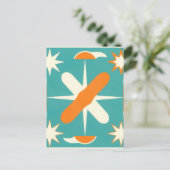 Mid Century Modern Atomic Starburst Postkarte (Stehend Vorderseite)