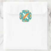 Mid Century Modern Atomic Starburst Runder Aufkleber (Tasche)