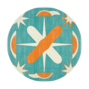 Mid Century Modern Atomic Starburst Schneidebrett