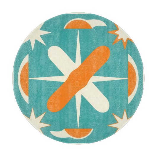 Mid Century Modern Atomic Starburst Schneidebrett (Vorderseite)