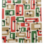 Mid Century Modern Atomic Weihnachten Duschvorhang (Vorderseite)
