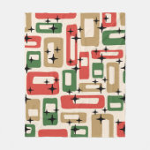 Mid Century Modern Atomic Weihnachten Fleecedecke (Vorderseite)