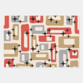 Mid Century Modern Atomic Weihnachten Geschenkpapier Set (Vorderseite 3)