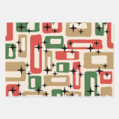 Mid Century Modern Atomic Weihnachten Geschenkpapier Set (Vorderseite)