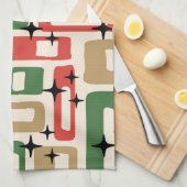 Mid Century Modern Atomic Weihnachten Geschirrtuch (Viertel Falte)