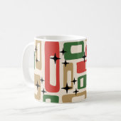 Mid Century Modern Atomic Weihnachten Kaffeetasse (Vorderseite Links)