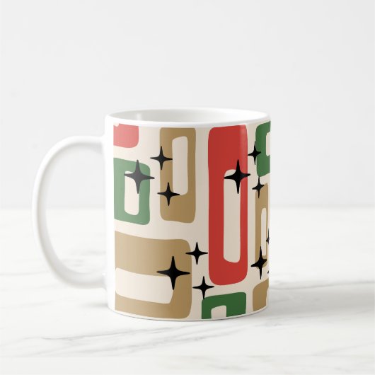 Mid Century Modern Atomic Weihnachten Kaffeetasse (Links)
