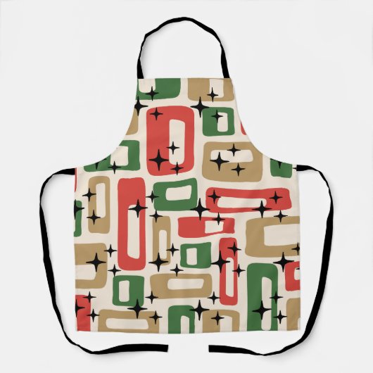 Mid Century Modern Atomic Weihnachten Schürze (Vorderseite)