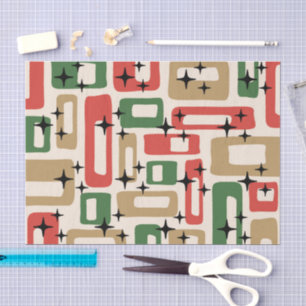 Mid Century Modern Atomic Weihnachten Seidenpapier