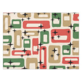 Mid Century Modern Atomic Weihnachten Tischdecke (Vorderseite (Horizontal))