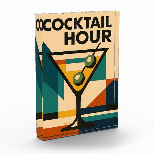 Mid Century Modern Bauhaus Cocktail Hour Martini Fotoblock (Links)