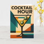 Mid Century Modern Bauhaus Cocktail Hour Martini Karte (Gelbe Blume)