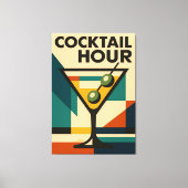 Mid Century Modern Bauhaus Cocktail Hour Martini Leinwanddruck (Vorderseite)