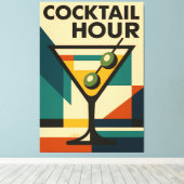 Mid Century Modern Bauhaus Cocktail Hour Martini Leinwanddruck (Insitu (Holzboden))