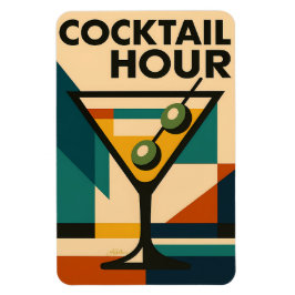 Mid Century Modern Bauhaus Cocktail Hour Martini Magnet