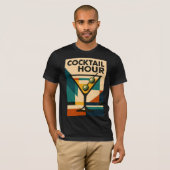Mid Century Modern Bauhaus Cocktail Hour Martini T-Shirt (Vorne ganz)