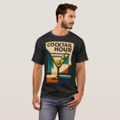 Mid Century Modern Bauhaus Cocktail Hour Martini T-Shirt (Vorne ganz)