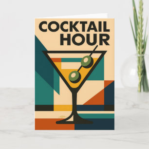 Mid Century Modern Bauhaus Cocktail-Stunde Martini Karte