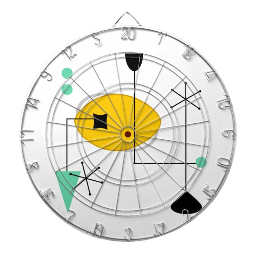 MID CENTURY MODERN BLUE YELLOW DARTSCHEIBE (vorne)