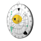 MID CENTURY MODERN BLUE YELLOW DARTSCHEIBE (Vorderseite rechts)