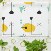 MID CENTURY MODERN BLUE YELLOW HANDTUCH (Gefaltet)