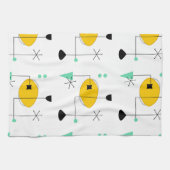 MID CENTURY MODERN BLUE YELLOW HANDTUCH (Horizontal)