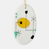 MID CENTURY MODERN BLUE YELLOW KERAMIKORNAMENT (Rechts)