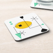 MID CENTURY MODERN BLUE YELLOW UNTERSETZER (Linke Seite)