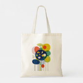 Mid-Century-Modern-Blumen-Abstract-Geometrisches-K Tragetasche (Rückseite)