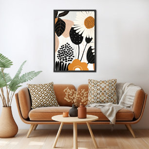 Mid Century Modern Blumen Poster