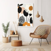 Mid Century Modern Blumen Poster