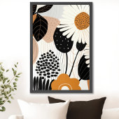 Mid Century Modern Blumen Poster